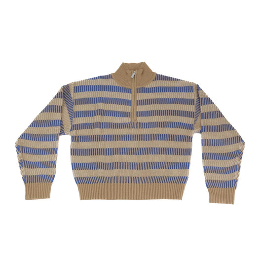 Rhythm ESTELLE QUARTER ZIP STRIPED KNIT