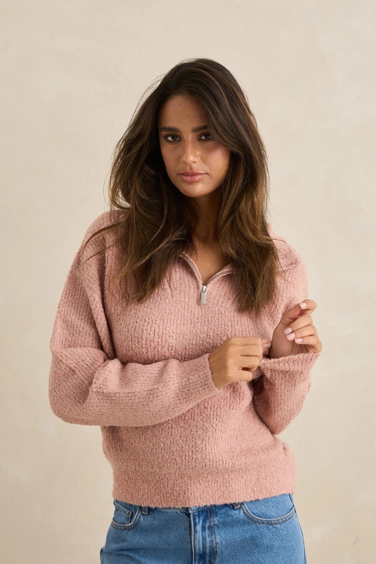 Rhythm Quinn Zip Knit