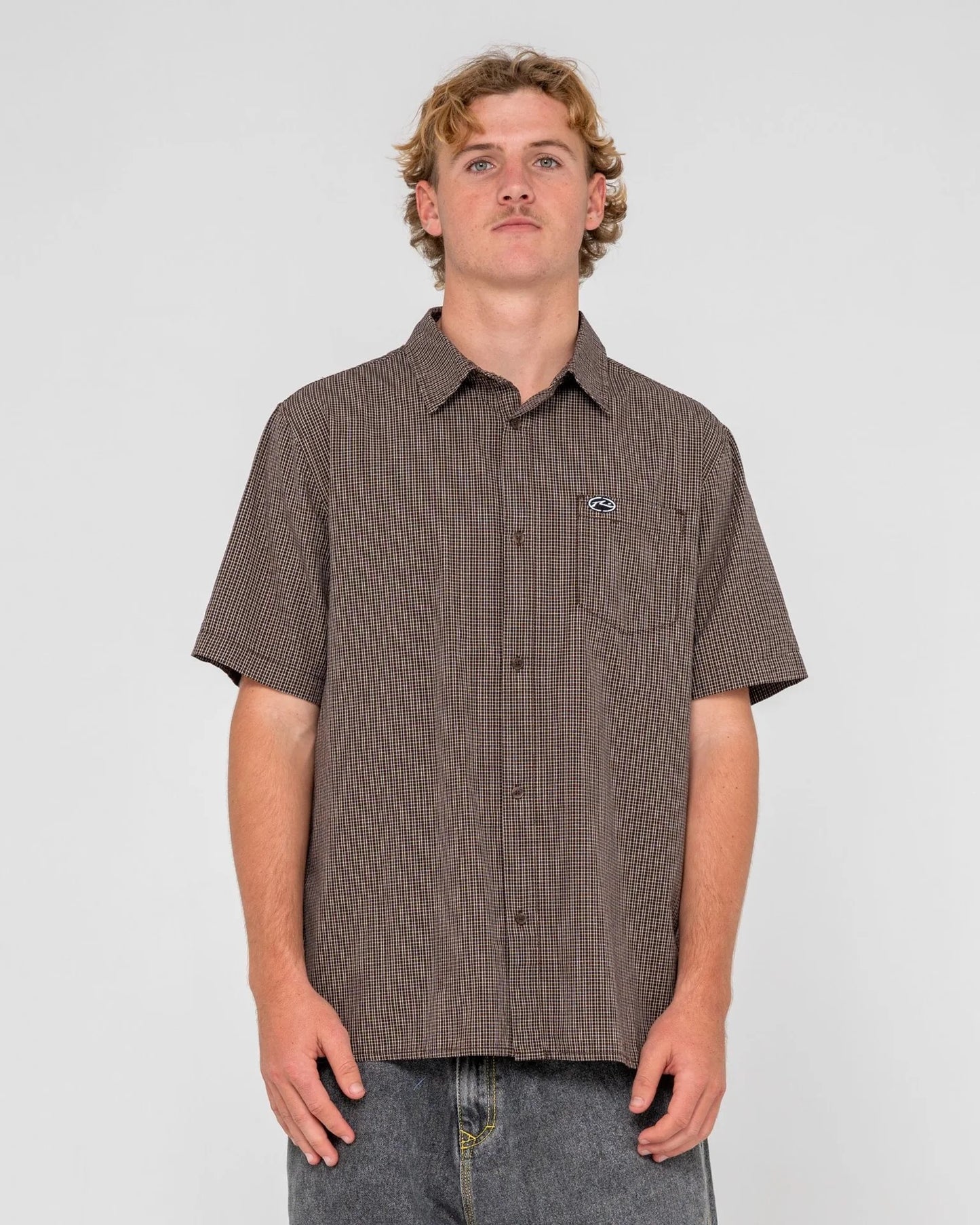 Rusty DATSUN CHECK SHORT SLEEVE SHIRT
