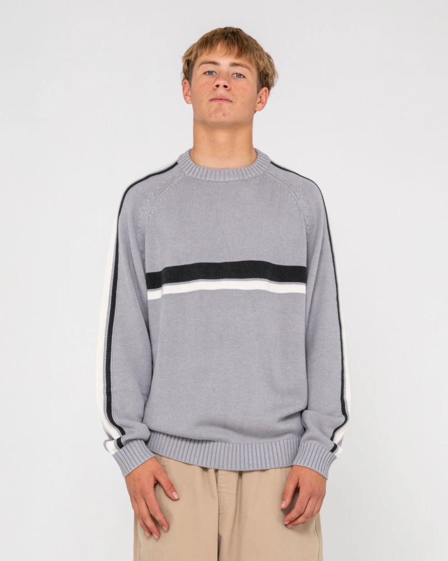 Rusty White Lines 2.0 Knitted Crew