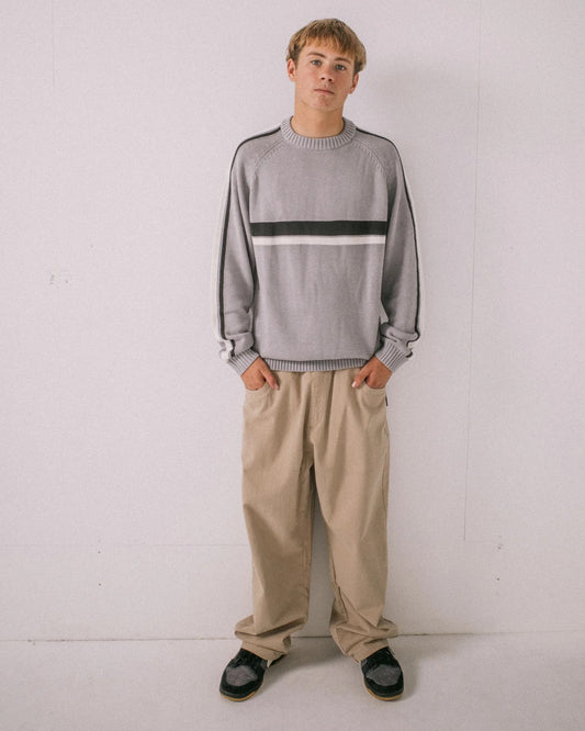 Rusty White Lines 2.0 Knitted Crew