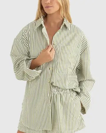 Rhythm COVE STRIPE LONG SLEEVE SHIRT