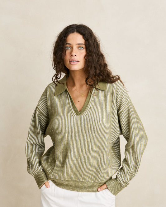 Rhythm Vista Stripe Collared Jumper