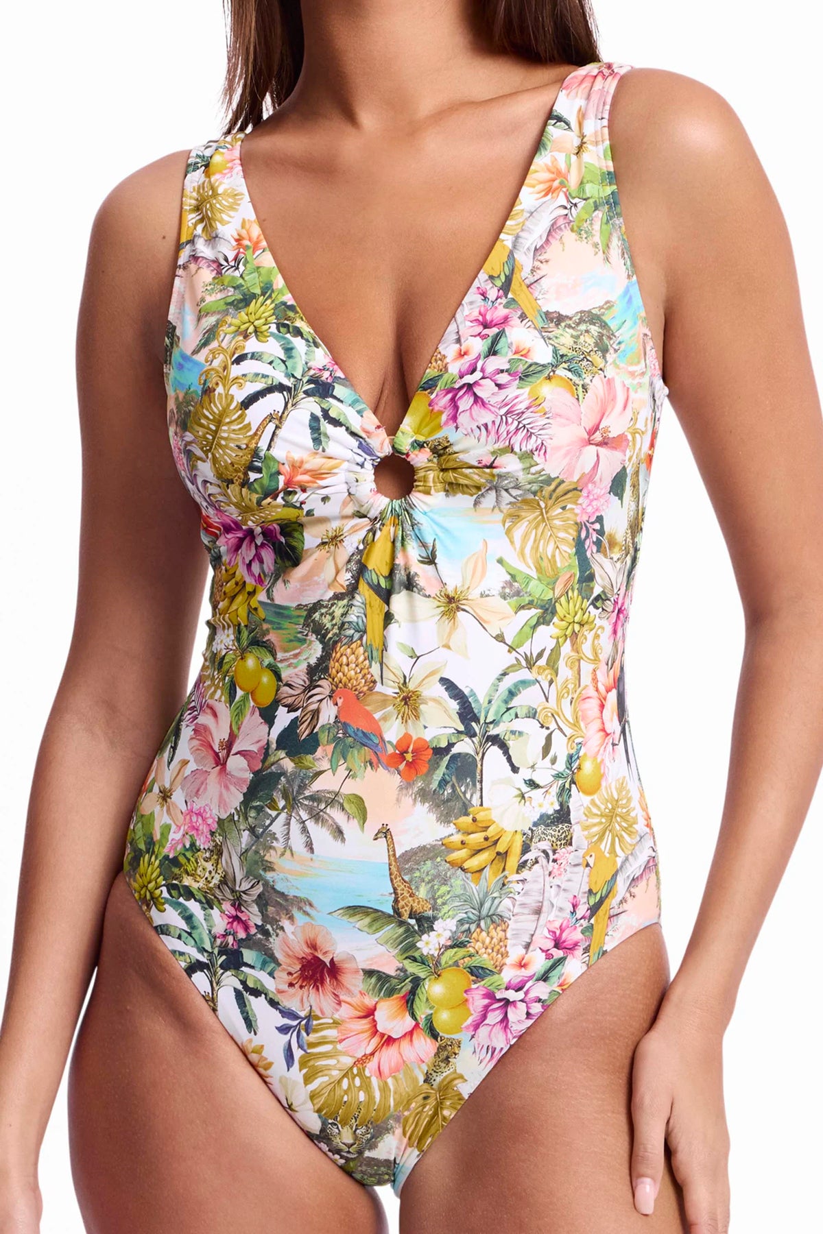 Sunseeker White Lotus Keyhole One Piece