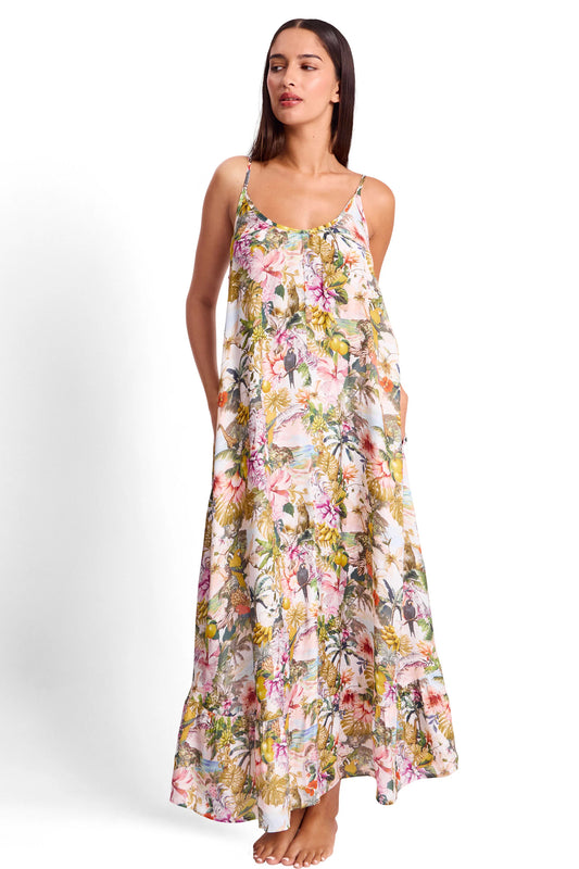 Sunseeker White Lotus Scoop Neck Maxi