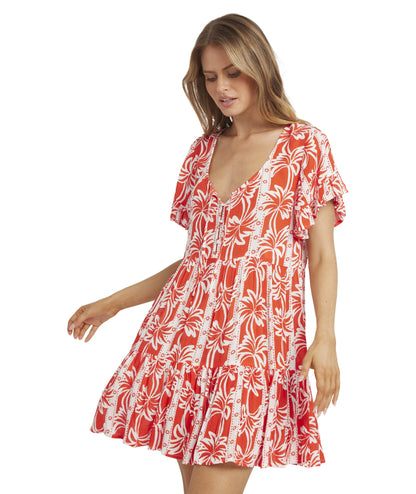 Billabong ROW OF PALMS TIERED DRESS