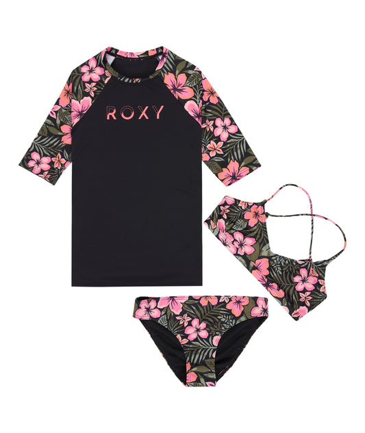 Roxy ACTIVE FLORAL RG SWIM SET PACK - Anthracite Fearless Floral