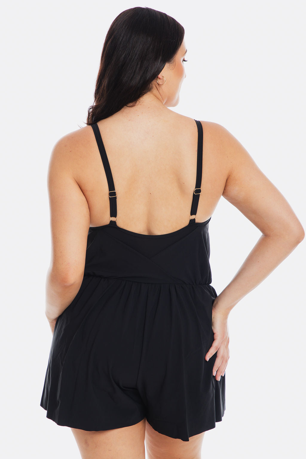 TOGS BLACK RIBBED TEXTURE Scoop Neck