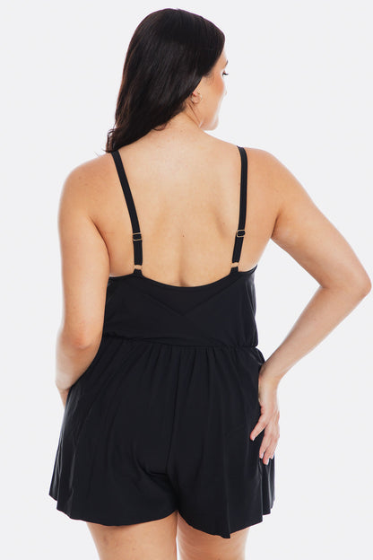 TOGS BLACK RIBBED TEXTURE Scoop Neck