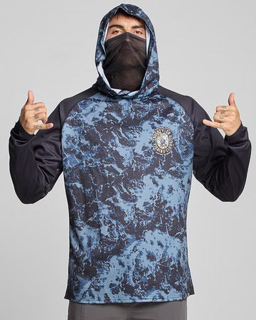 Mad Hueys CAUGHT FK ALL UPF 50+ HOODED MASKED FISHING JERSEY