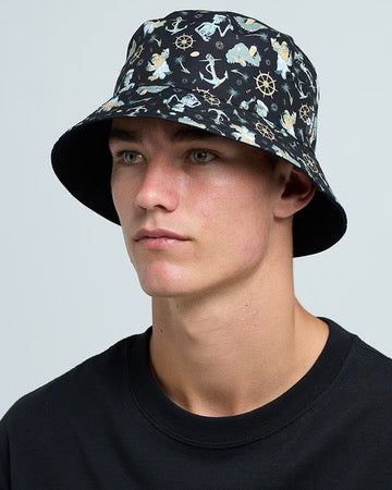 Mad Hueys DAY FOR IT FROGGIES REVERSIBLE BUCKET HAT