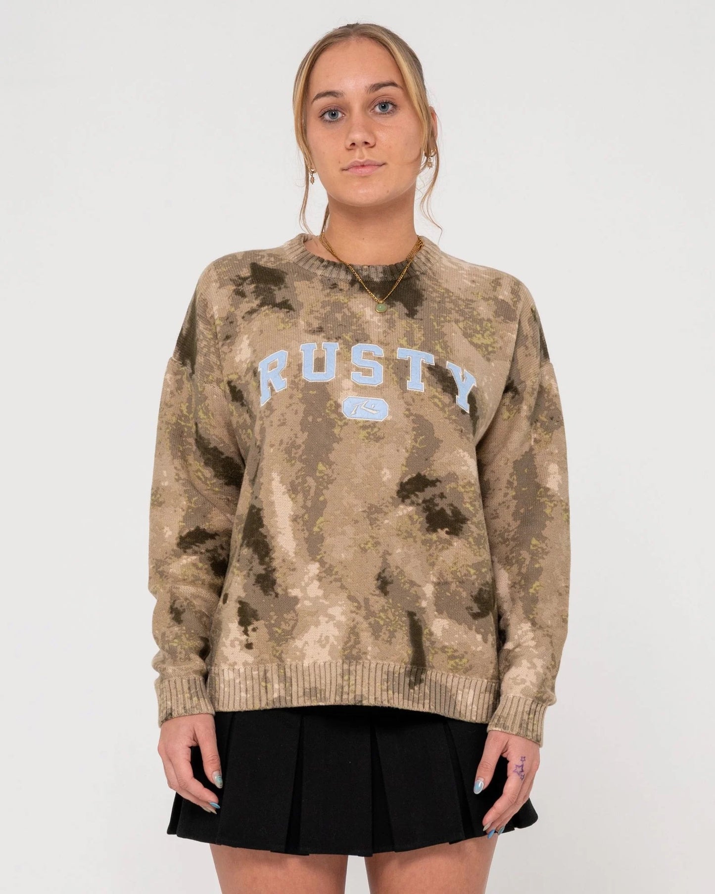 Rusty Camoozy Knitted Crew
