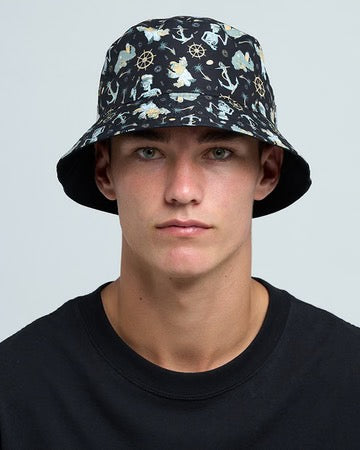 Mad Hueys DAY FOR IT FROGGIES REVERSIBLE BUCKET HAT