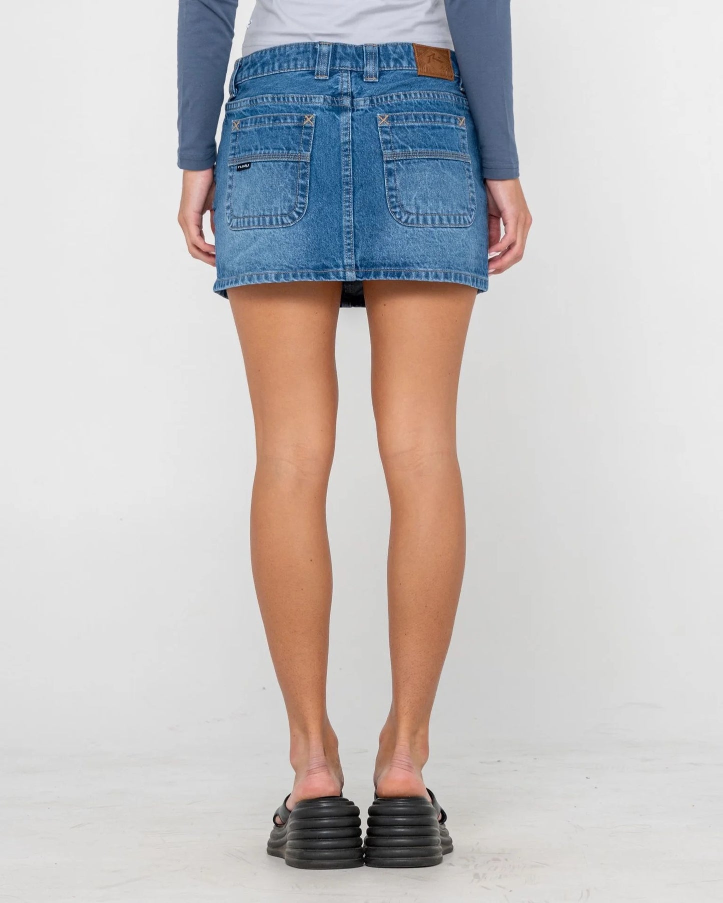 Rusty Mavericks Low Rise Denim Mini Skirt