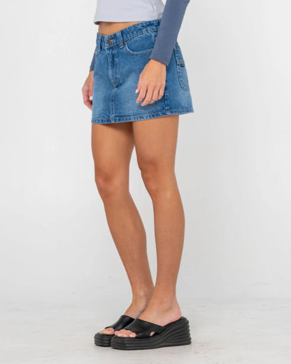 Rusty Mavericks Low Rise Denim Mini Skirt