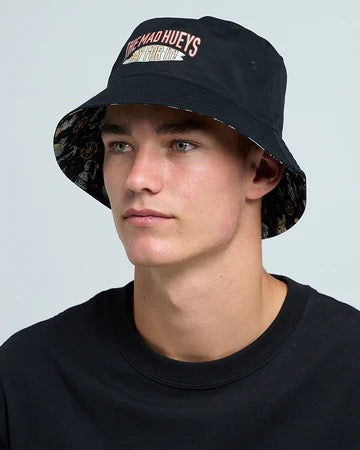 Mad Hueys DAY FOR IT FROGGIES REVERSIBLE BUCKET HAT