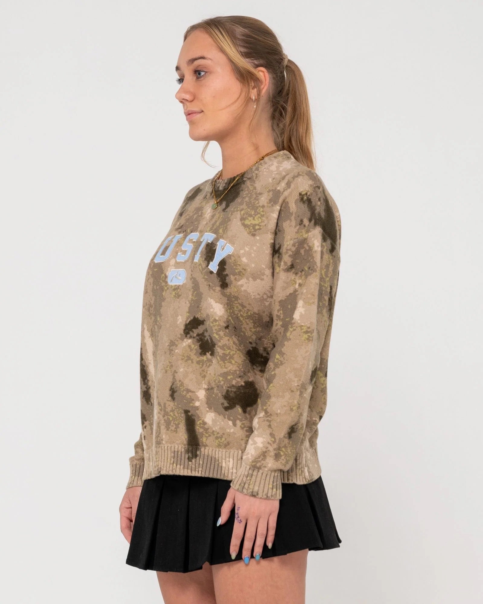 Rusty Camoozy Knitted Crew