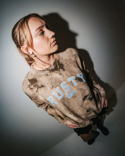 Rusty Camoozy Knitted Crew