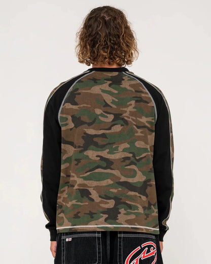 Rusty Woof Raglan Long Sleeve Tee