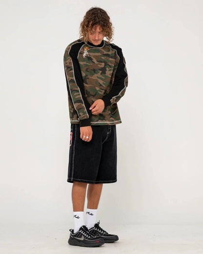 Rusty Woof Raglan Long Sleeve Tee