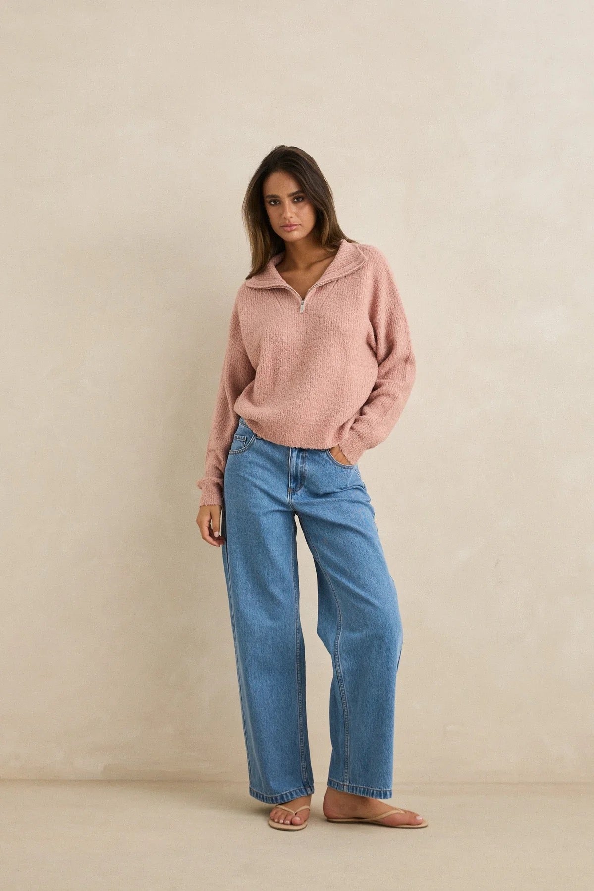 Rhythm Quinn Zip Knit