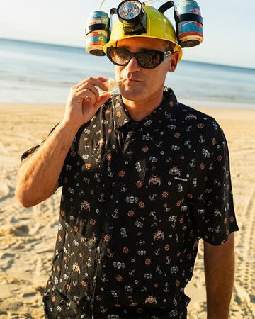 Mad Hueys TRIPLE ANCHOR SS WOVEN SHIRT