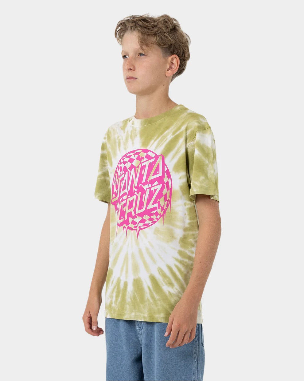 Santa Cruz CHECK WASTE DOT MONO FRONT SHORT SLEEVE