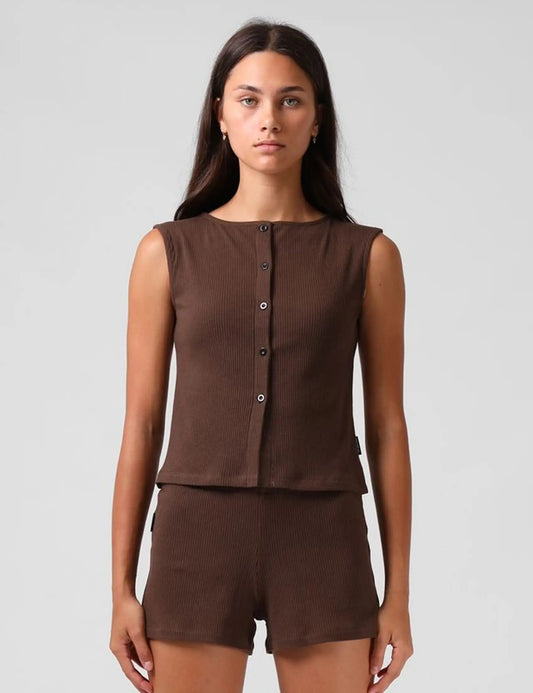 RPM Button Up Tank Top