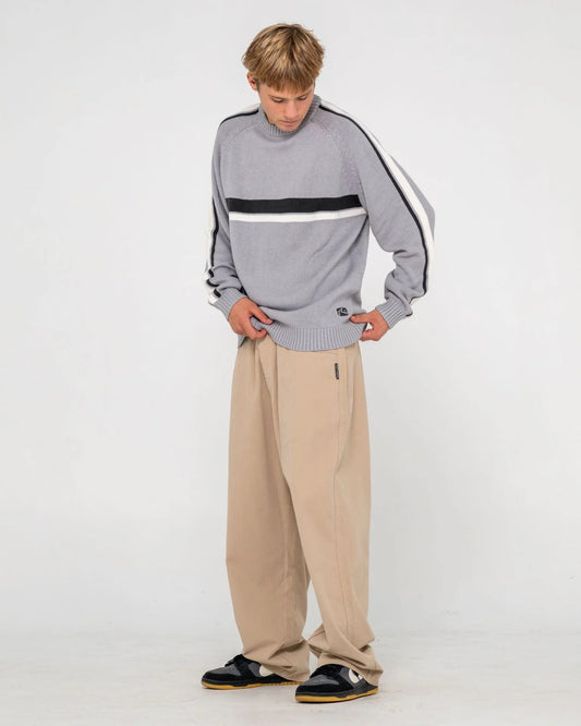 Rusty White Lines 2.0 Knitted Crew