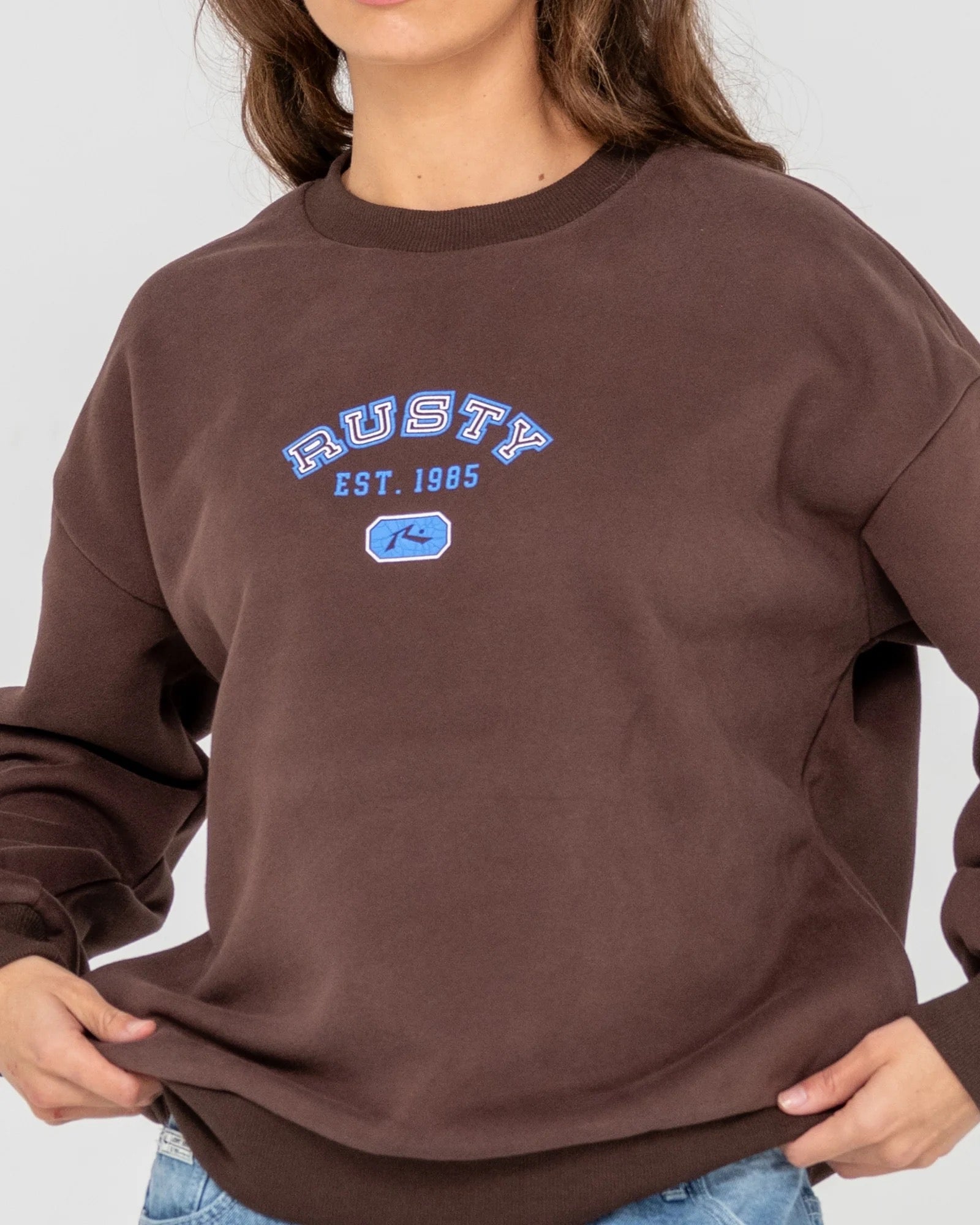 Rusty COLLEGE DROPOUT OVERSIZED CREW FLEECE