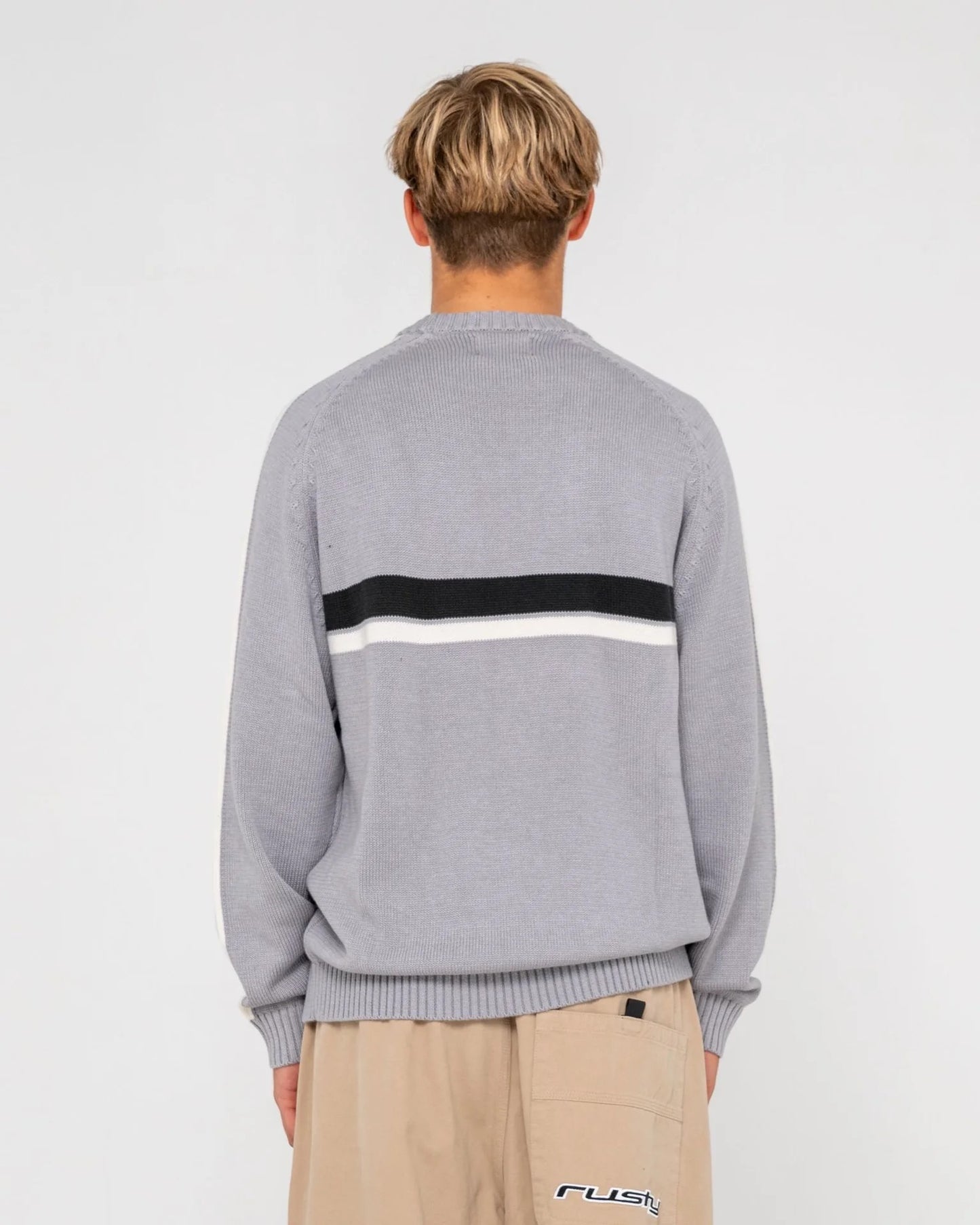 Rusty White Lines 2.0 Knitted Crew