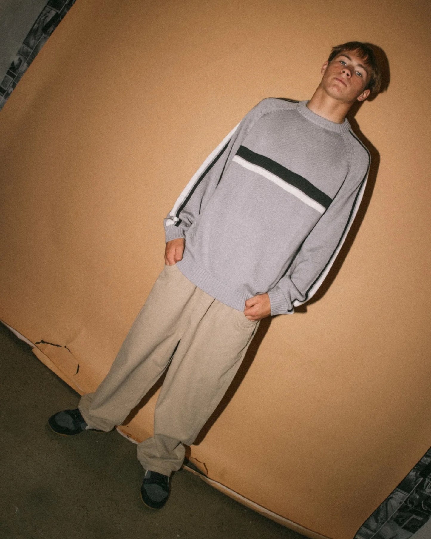 Rusty White Lines 2.0 Knitted Crew