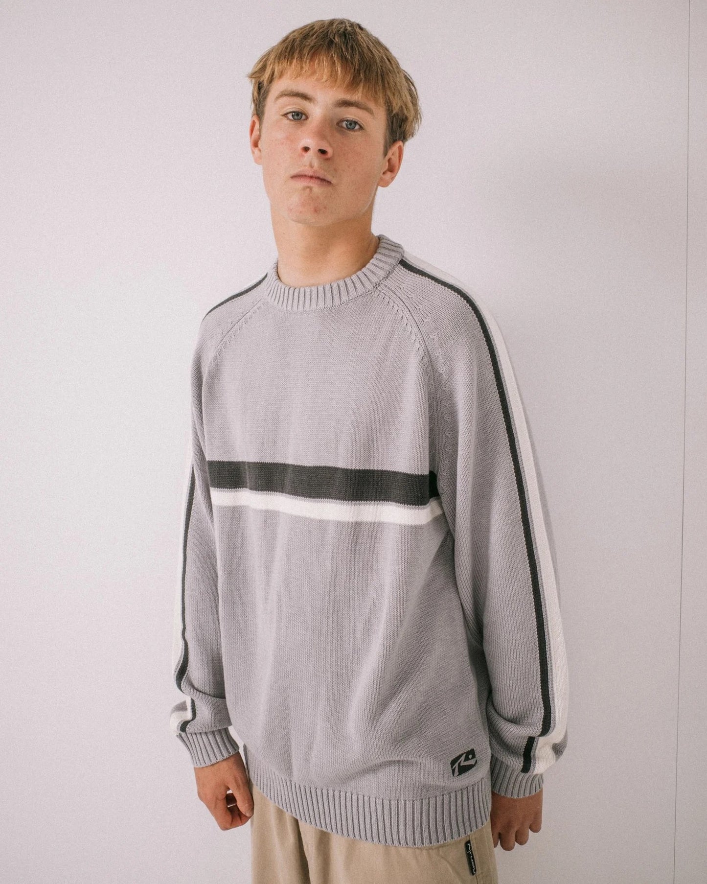 Rusty White Lines 2.0 Knitted Crew