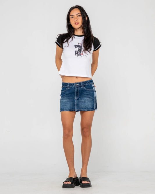 Rusty Roll Out Raglan Cap Sleeve Baby Tee