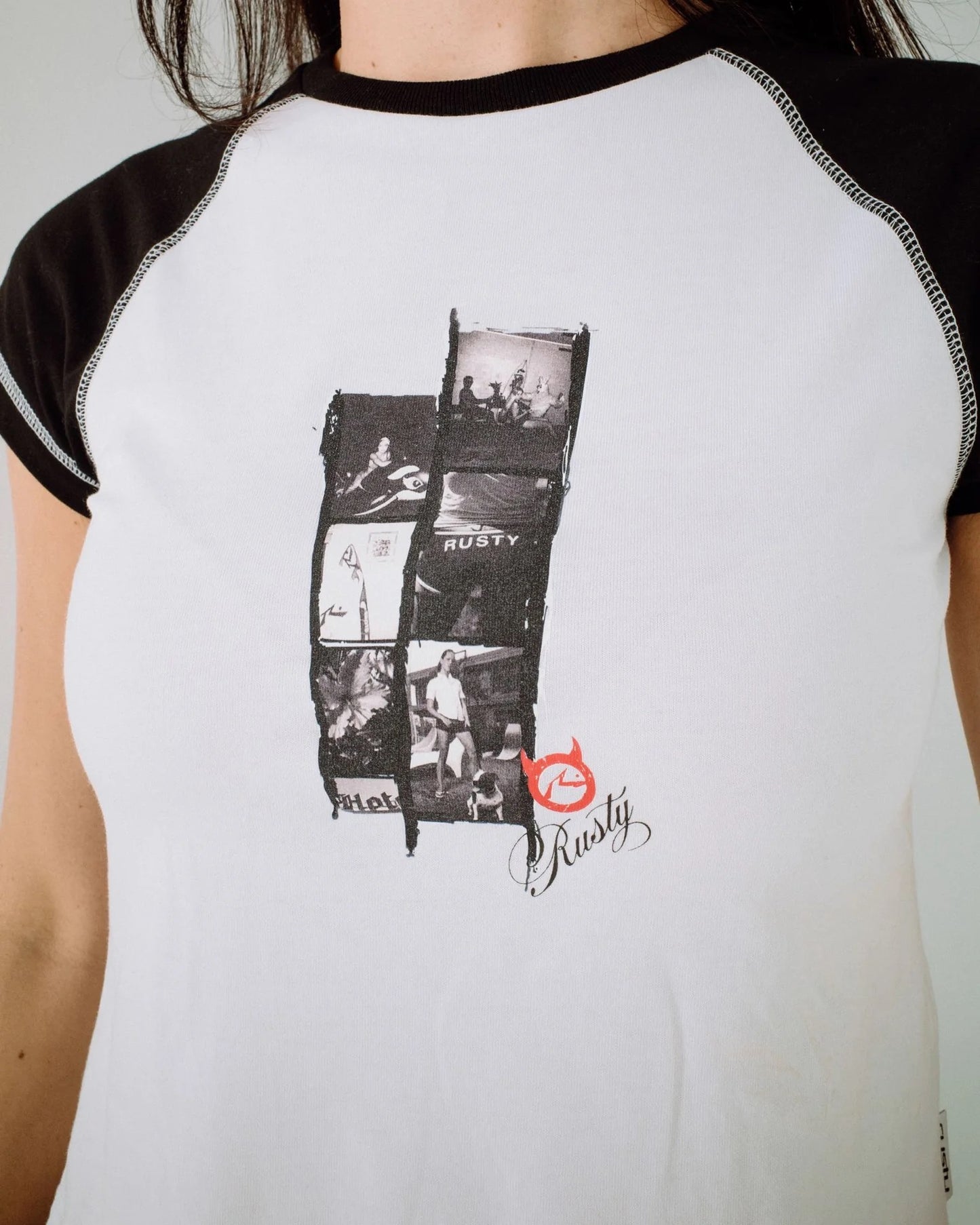Rusty Roll Out Raglan Cap Sleeve Baby Tee