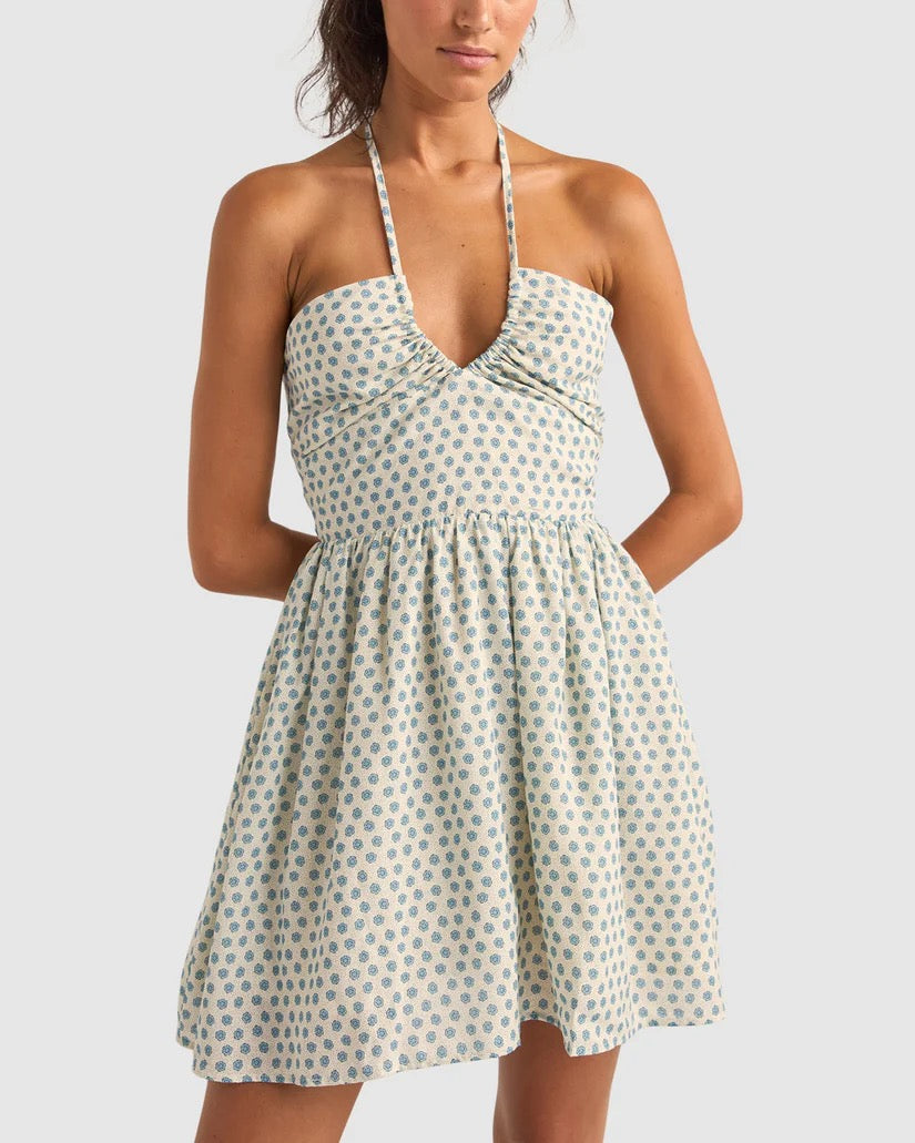 Rhythm HARPER HALTER MINI DRESS - Blue Floral