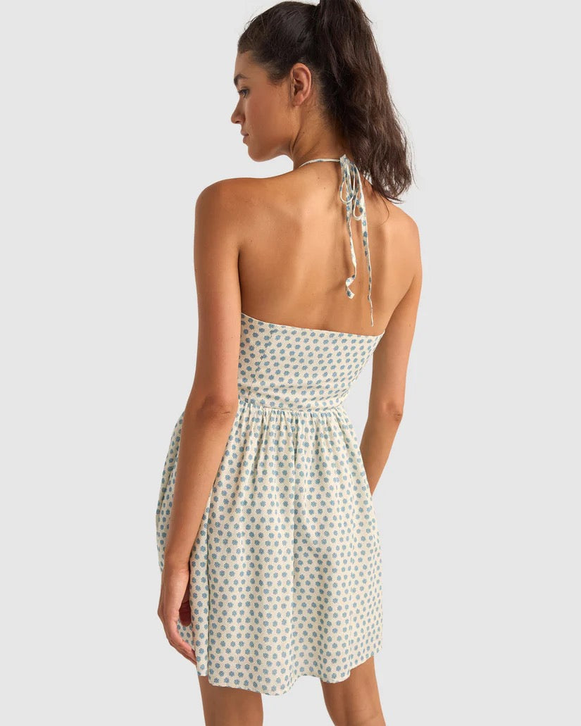 Rhythm HARPER HALTER MINI DRESS - Blue Floral