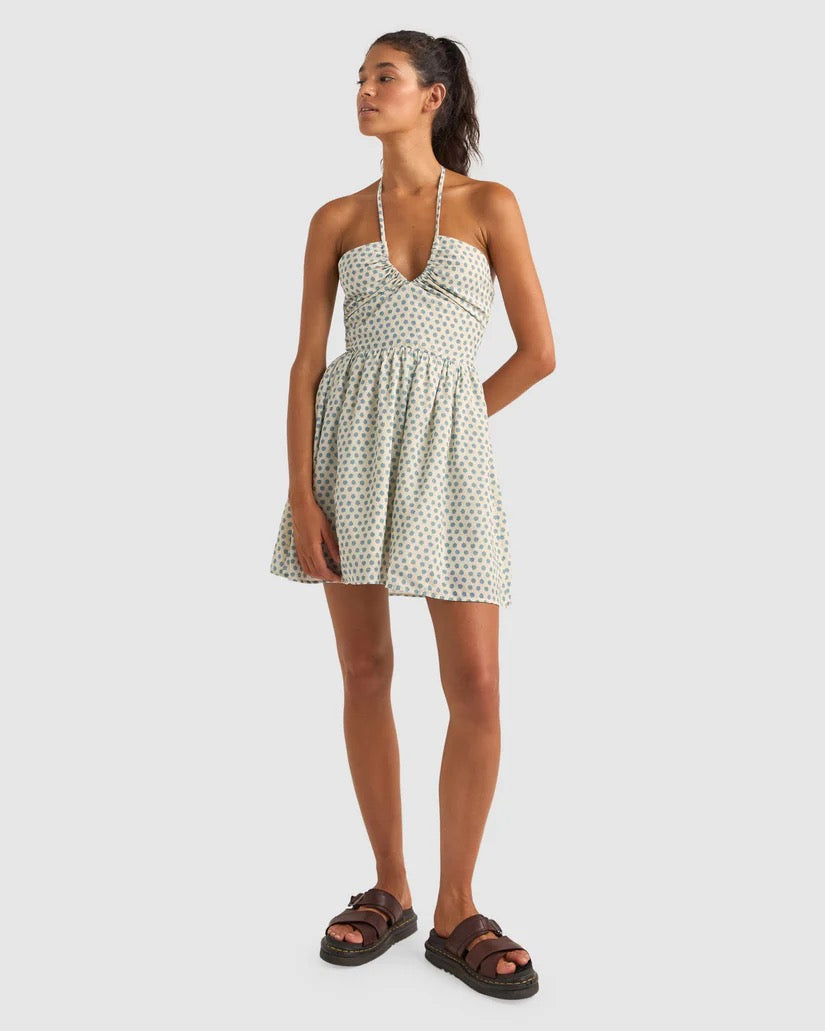 Rhythm HARPER HALTER MINI DRESS - Blue Floral