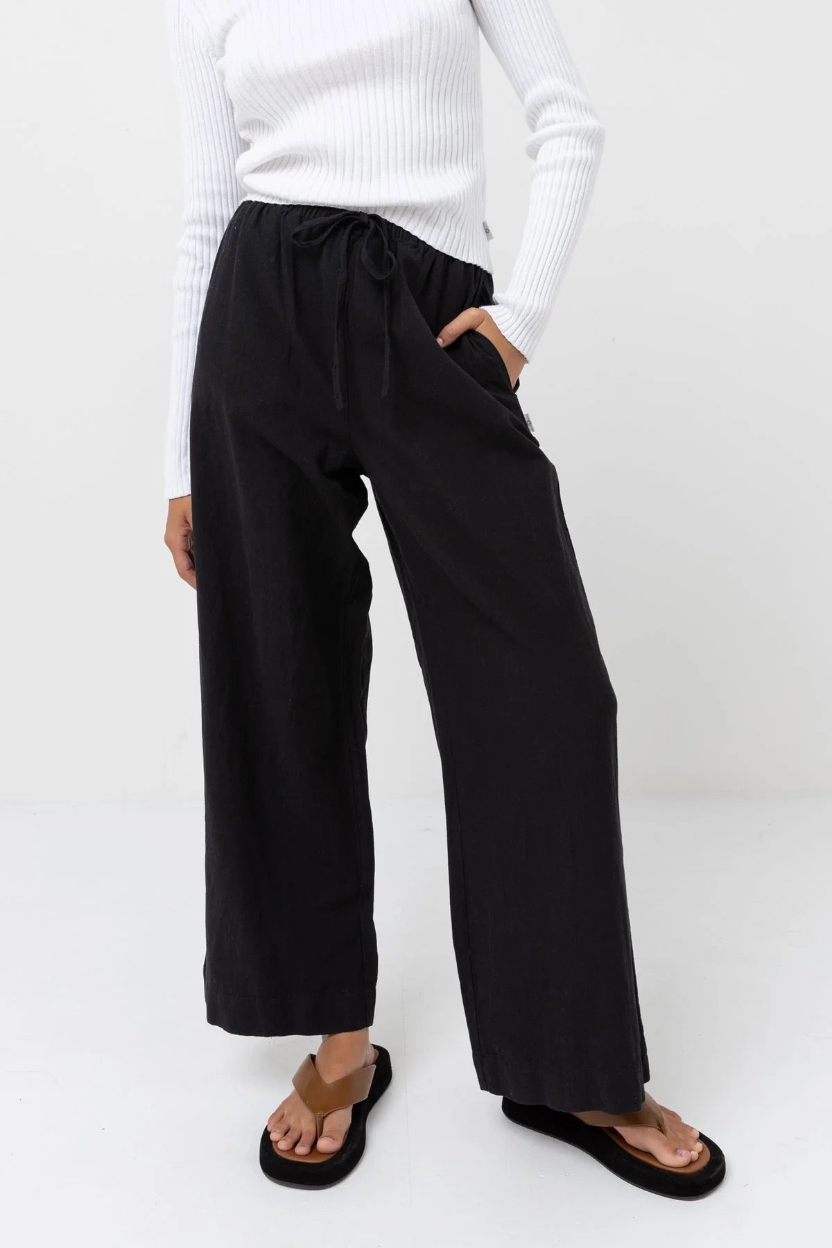 Rhythm CLASSIC DRAWSTRING PANT - Black