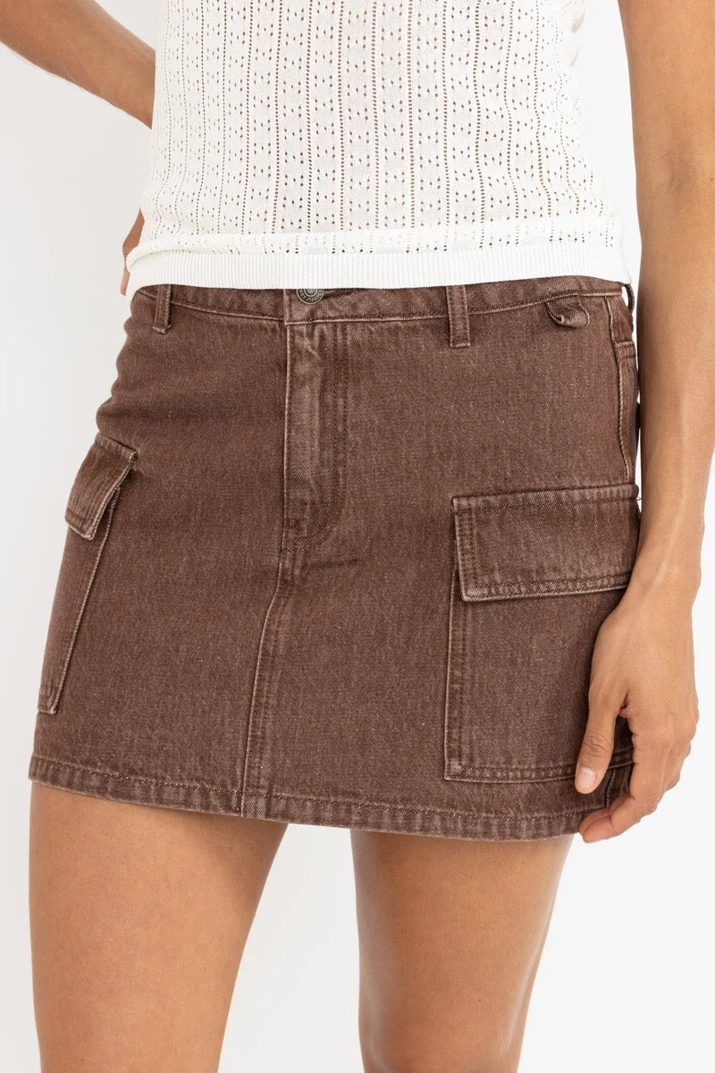 CARGO DENIM MINI SKIRT