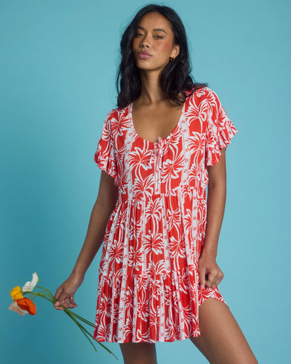 Billabong ROW OF PALMS TIERED DRESS