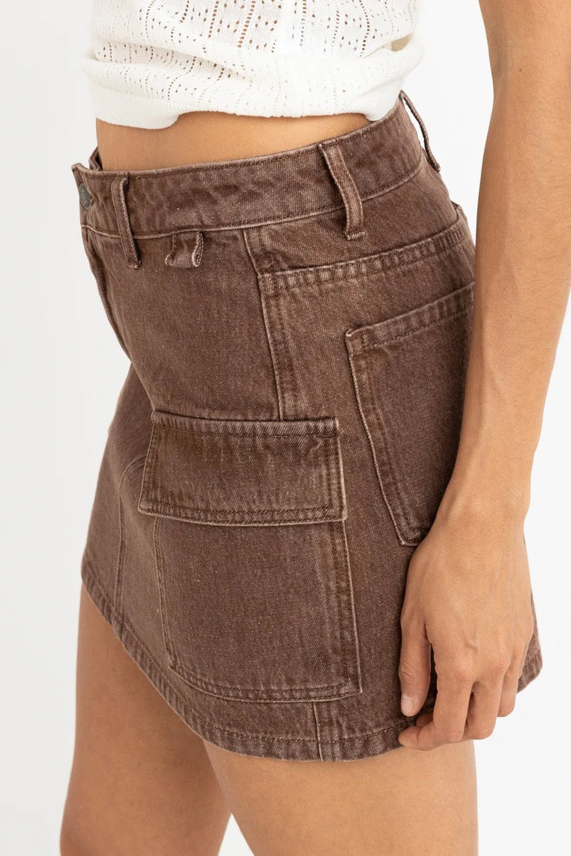CARGO DENIM MINI SKIRT