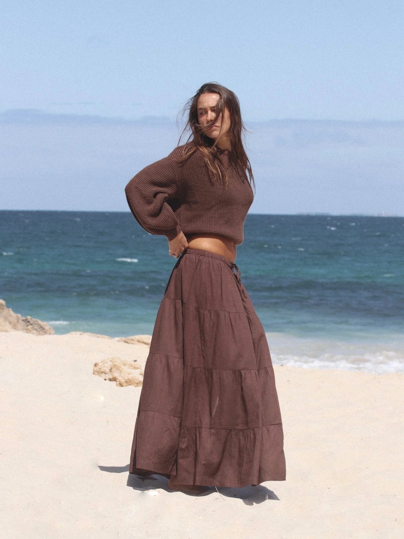 CLASSIC TIERED MAXI SKIRT