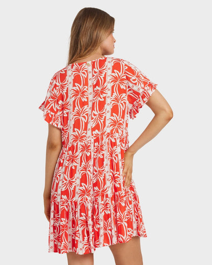 Billabong ROW OF PALMS TIERED DRESS