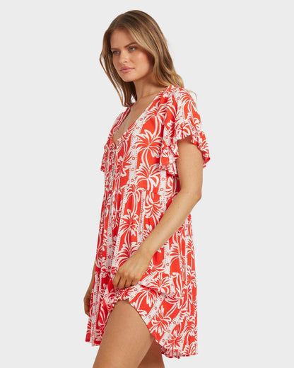 Billabong ROW OF PALMS TIERED DRESS