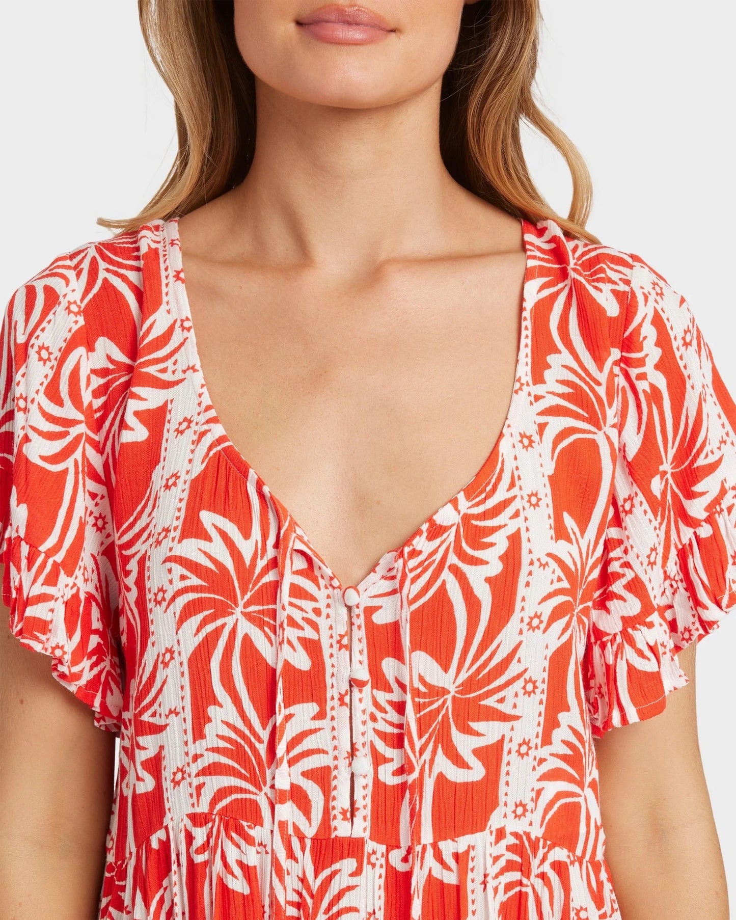 Billabong ROW OF PALMS TIERED DRESS