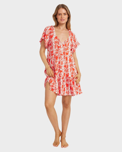 Billabong ROW OF PALMS TIERED DRESS