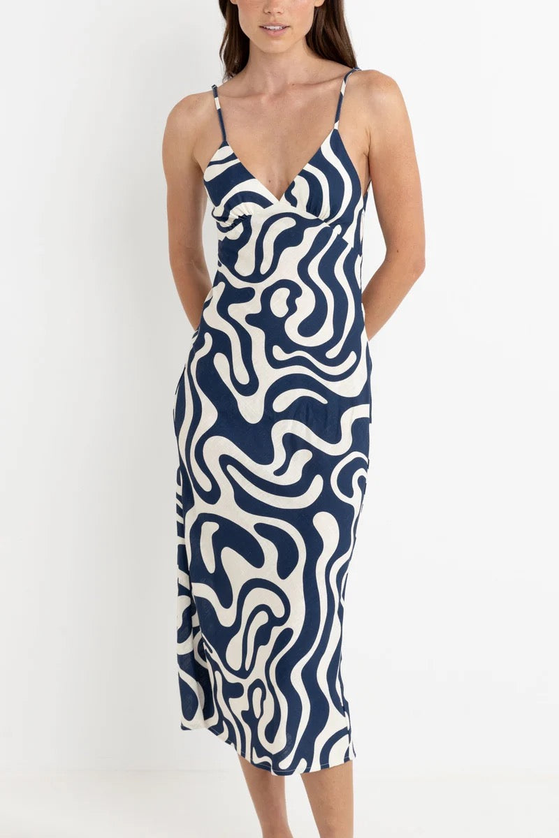 WAVERLY BIAS CUT MIDI DRESS