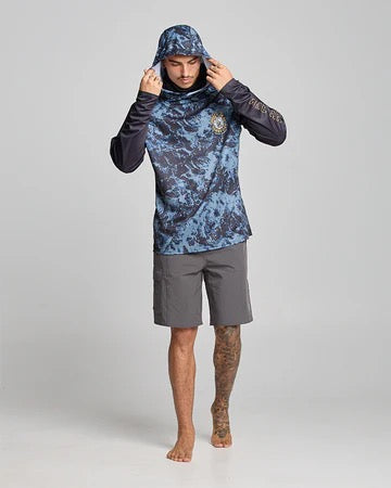 Mad Hueys CAUGHT FK ALL UPF 50+ HOODED MASKED FISHING JERSEY
