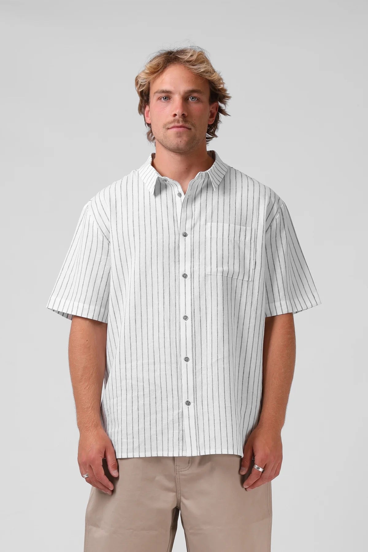 RPM Linen Stripe SS Shirt